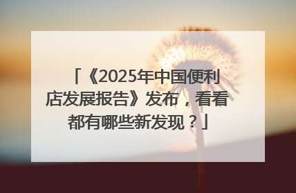 《2025年中国便利店发展报告》发布，看看都有哪些新发现？