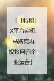 「特稿」X平台宕机 马斯克再提将回归企业运营