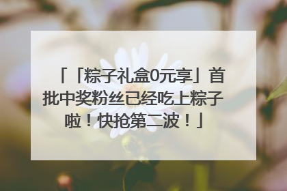 「粽子礼盒0元享」首批中奖粉丝已经吃上粽子啦！快抢第二波！