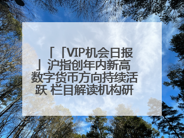 「VIP机会日报」沪指创年内新高 数字货币方向持续活跃 栏目解读机构研报 相关公司4日最高涨44.86%