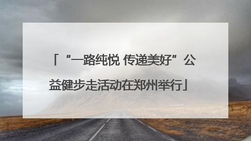 “一路纯悦 传递美好”公益健步走活动在郑州举行