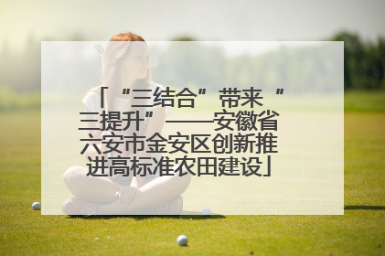 “三结合”带来“三提升”——安徽省六安市金安区创新推进高标准农田建设