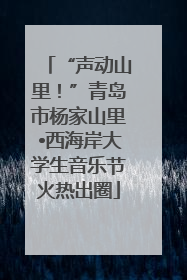 “声动山里！”青岛市杨家山里•西海岸大学生音乐节火热出圈