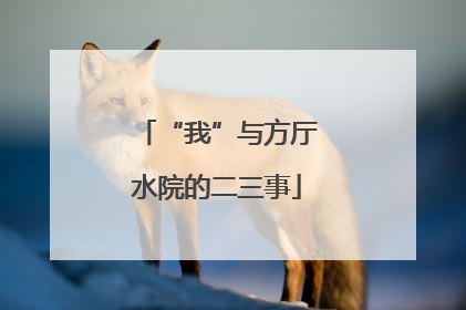 “我”与方厅水院的二三事