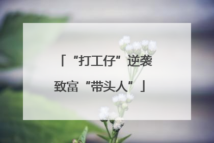 “打工仔”逆袭致富“带头人”