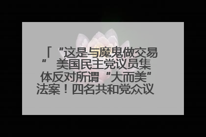 “这是与魔鬼做交易” 美国民主党议员集体反对所谓“大而美”法案！四名共和党众议员投反对票