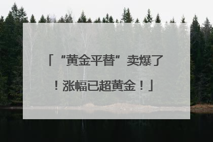 “黄金平替”卖爆了！涨幅已超黄金！