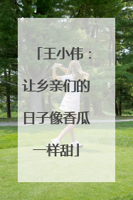 王小伟：让乡亲们的日子像香瓜一样甜