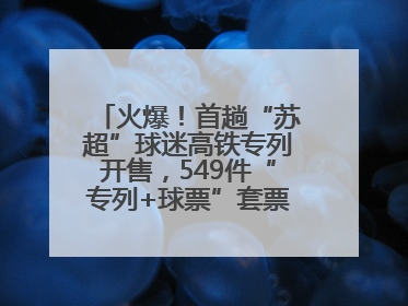 火爆！首趟“苏超”球迷高铁专列开售，549件“专列+球票”套票半小时售罄
