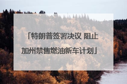 特朗普签署决议 阻止加州禁售燃油新车计划