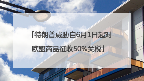 特朗普威胁自6月1日起对欧盟商品征收50%关税