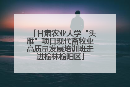 甘肃农业大学“头雁”项目现代畜牧业高质量发展培训班走进榆林榆阳区