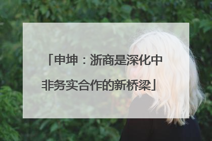申坤：浙商是深化中非务实合作的新桥梁