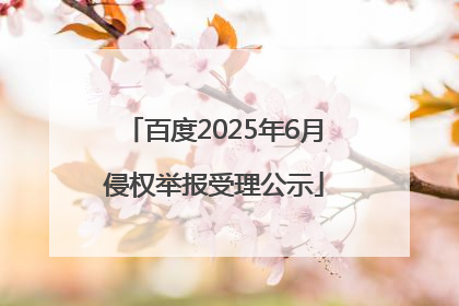 百度2025年6月侵权举报受理公示