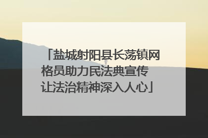 盐城射阳县长荡镇网格员助力民法典宣传 让法治精神深入人心