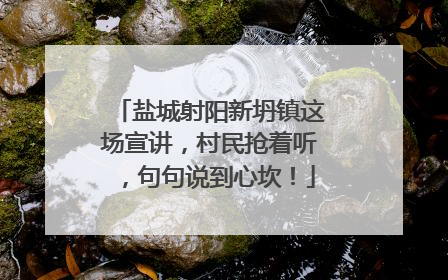 盐城射阳新坍镇这场宣讲，村民抢着听，句句说到心坎！