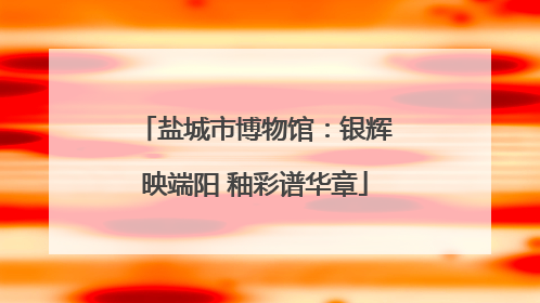 盐城市博物馆：银辉映端阳 釉彩谱华章