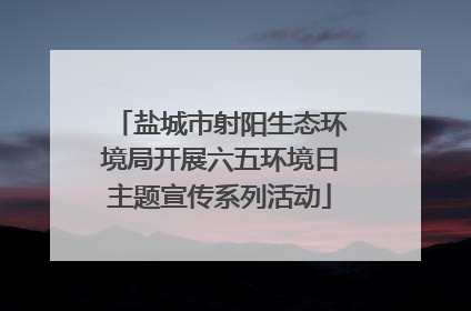 盐城市射阳生态环境局开展六五环境日主题宣传系列活动