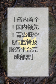 省内首个！国内领先！青岛低空飞行监管及服务平台完成部署