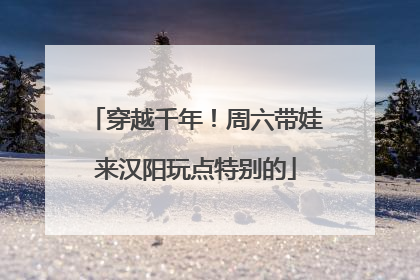 穿越千年！周六带娃来汉阳玩点特别的