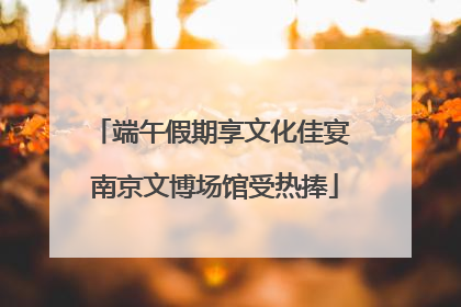 端午假期享文化佳宴 南京文博场馆受热捧