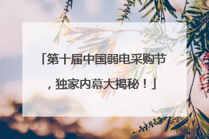 第十届中国弱电采购节，独家内幕大揭秘！