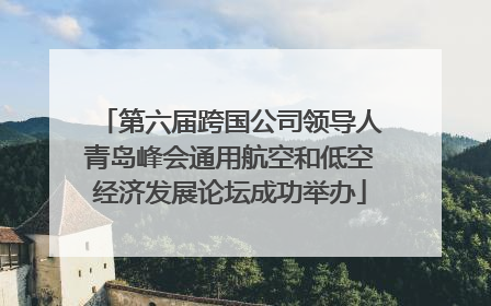 第六届跨国公司领导人青岛峰会通用航空和低空经济发展论坛成功举办