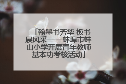 翰墨书芳华 板书展风采——蚌埠市蚌山小学开展青年教师基本功考核活动