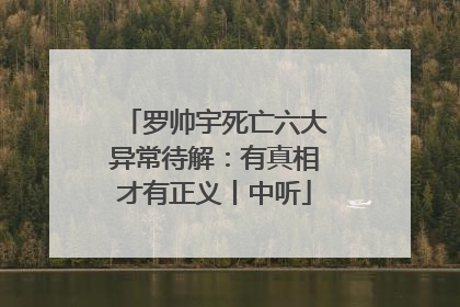 罗帅宇死亡六大异常待解：有真相才有正义丨中听