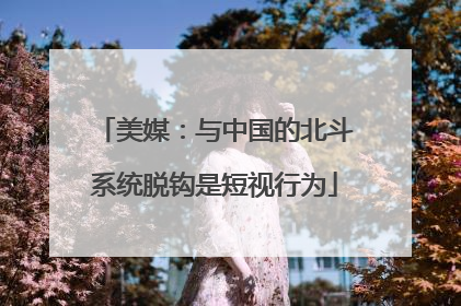 美媒：与中国的北斗系统脱钩是短视行为