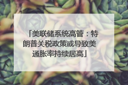 美联储系统高管：特朗普关税政策或导致美通胀率持续居高