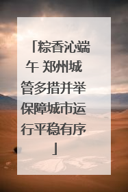 粽香沁端午 郑州城管多措并举保障城市运行平稳有序