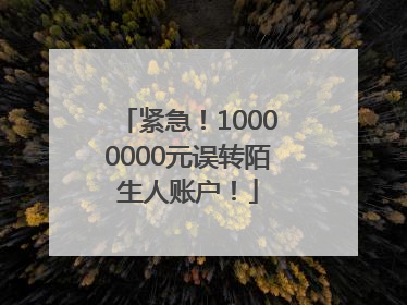 紧急！10000000元误转陌生人账户！
