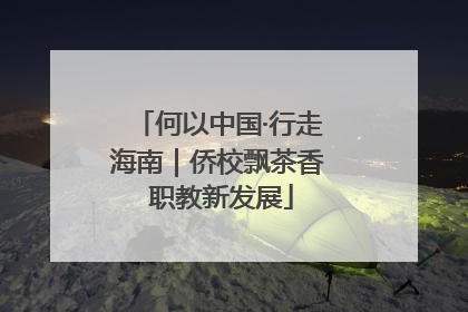 何以中国·行走海南｜侨校飘茶香 职教新发展
