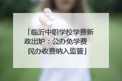 临沂中职学校学费新政出炉：公办免学费 民办收费纳入监管