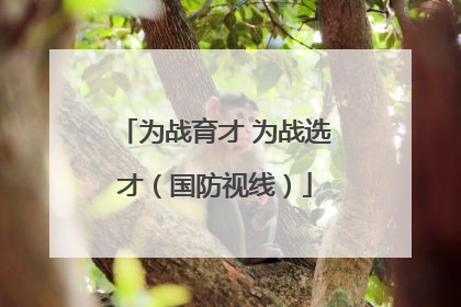 为战育才 为战选才（国防视线）