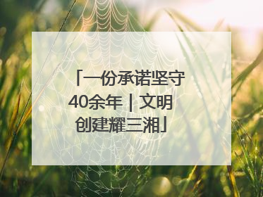 一份承诺坚守40余年｜文明创建耀三湘