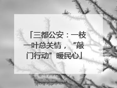 三都公安：一枝一叶总关情，“敲门行动”暖民心