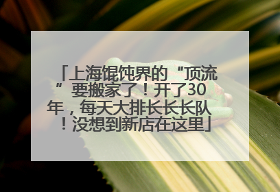 上海馄饨界的“顶流”要搬家了！开了30年，每天大排长长长队！没想到新店在这里
