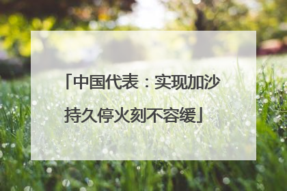 中国代表：实现加沙持久停火刻不容缓