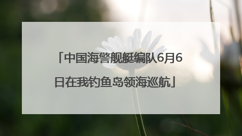 中国海警舰艇编队6月6日在我钓鱼岛领海巡航