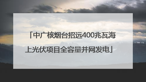 中广核烟台招远400兆瓦海上光伏项目全容量并网发电