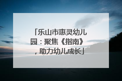乐山市惠灵幼儿园：聚焦《指南》，助力幼儿成长