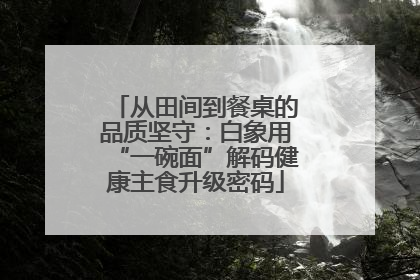 从田间到餐桌的品质坚守：白象用“一碗面”解码健康主食升级密码