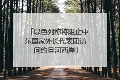 以色列称将阻止中东国家外长代表团访问约旦河西岸