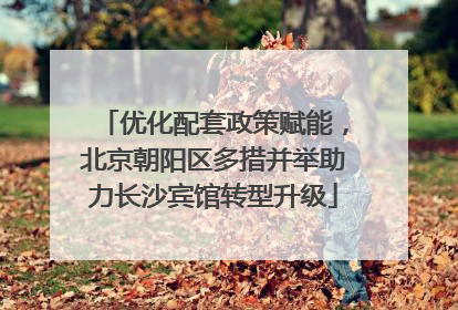 优化配套政策赋能，北京朝阳区多措并举助力长沙宾馆转型升级
