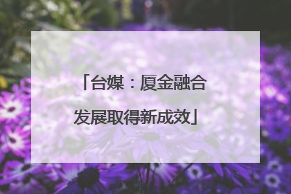 台媒：厦金融合发展取得新成效