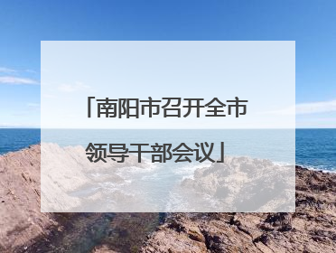 南阳市召开全市领导干部会议