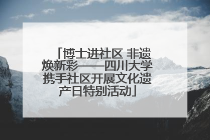 博士进社区 非遗焕新彩——四川大学携手社区开展文化遗产日特别活动