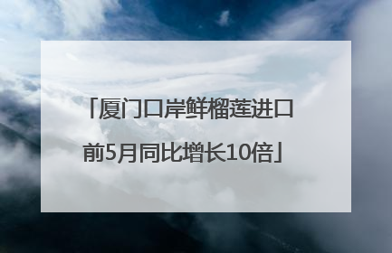 厦门口岸鲜榴莲进口 前5月同比增长10倍